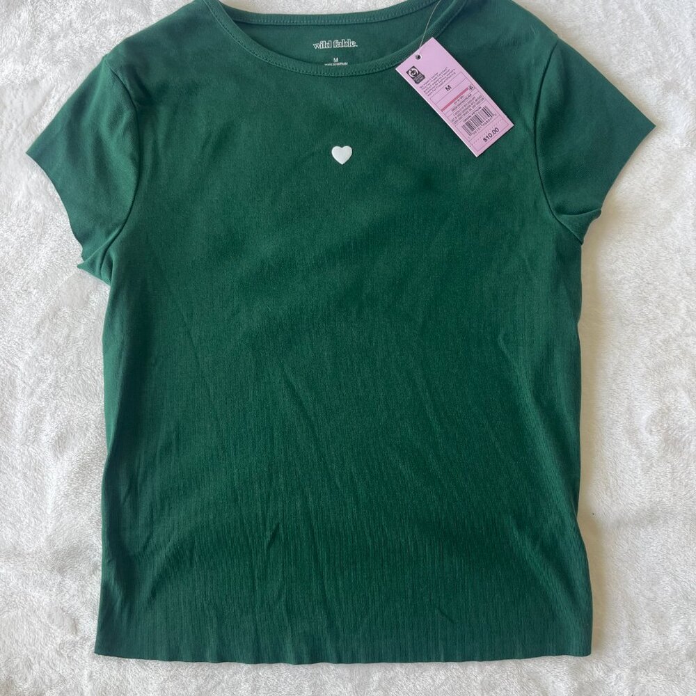 Wild Fable Green Heart Print Top – Super Cute!-New Updated Photos